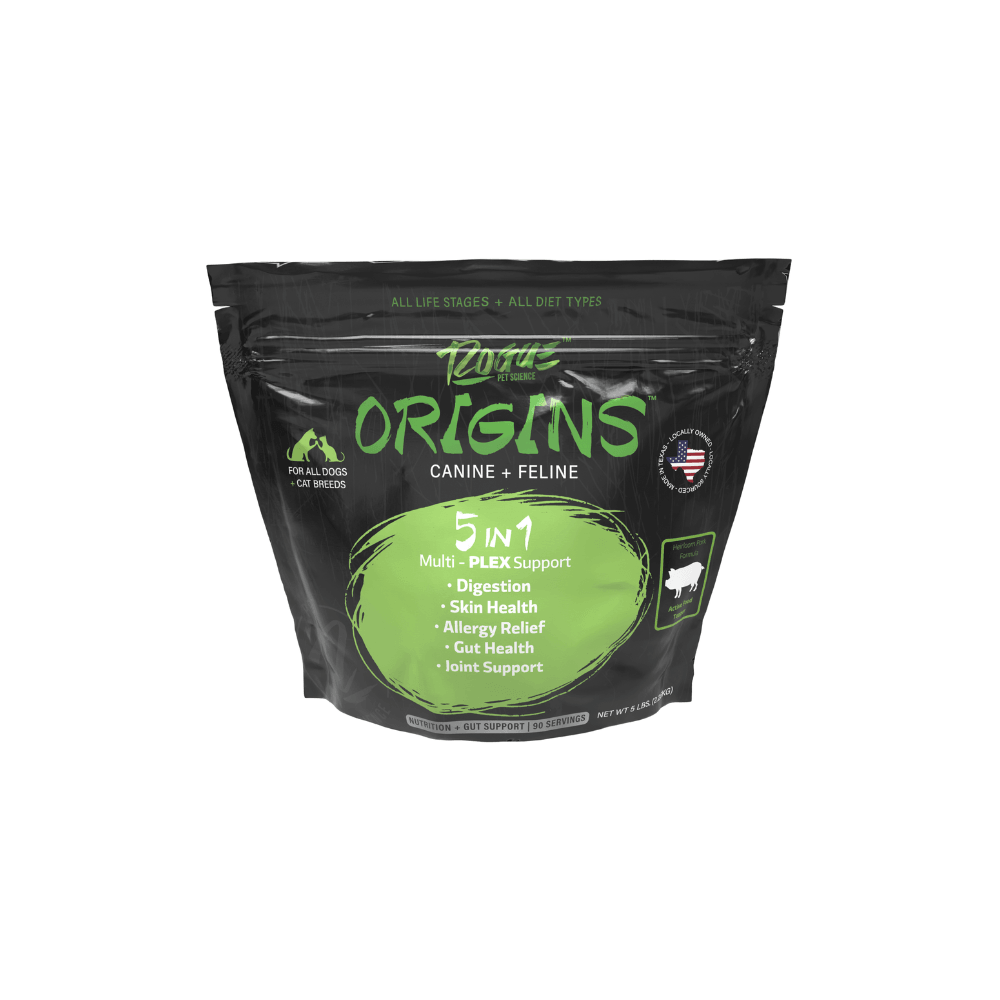Origins 5-in-1 Dog Supplement, Powdered Food Topper for Active Dogs – Rogue  Pet Science