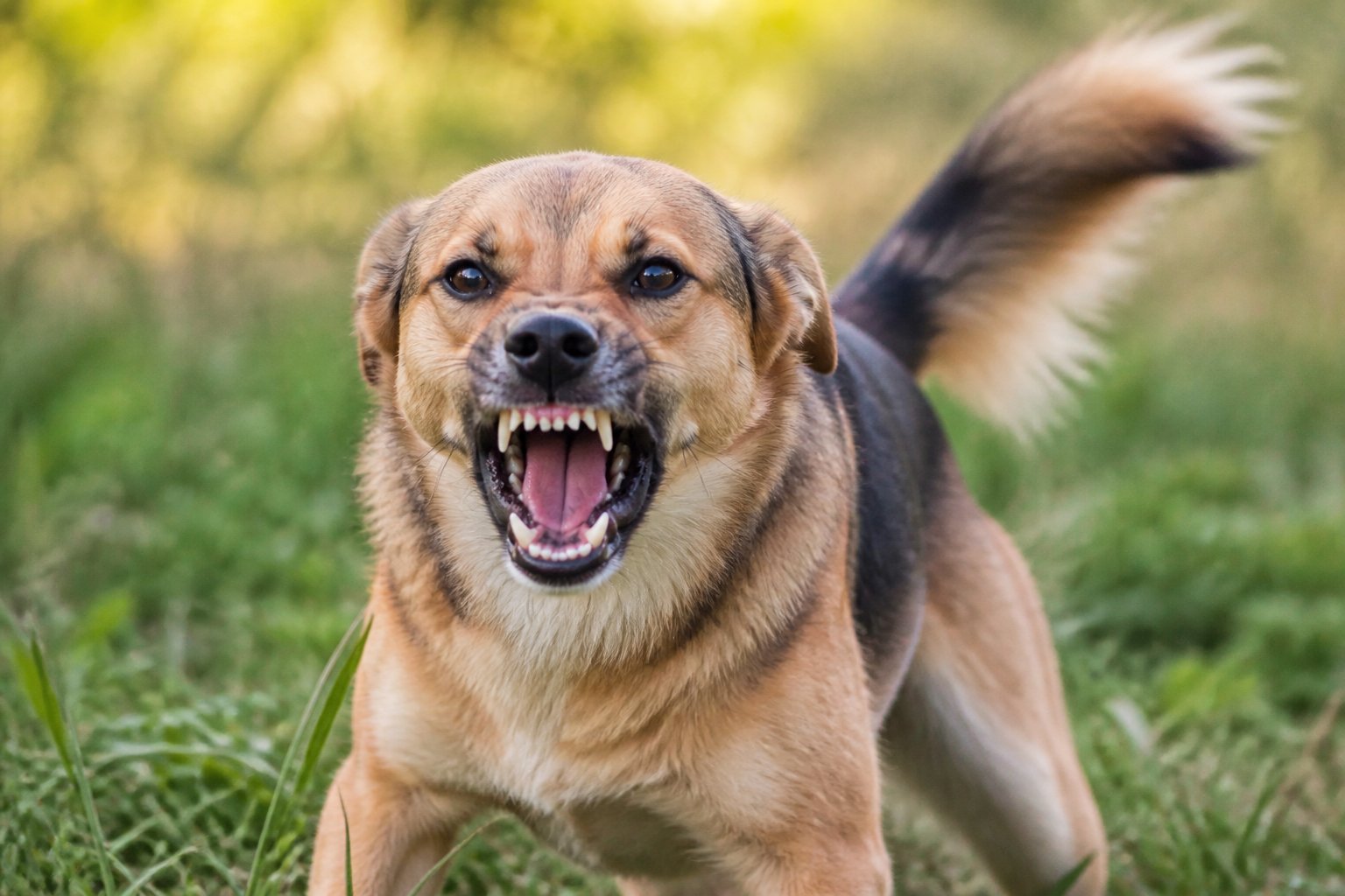 Dog Growling and Wagging Tail