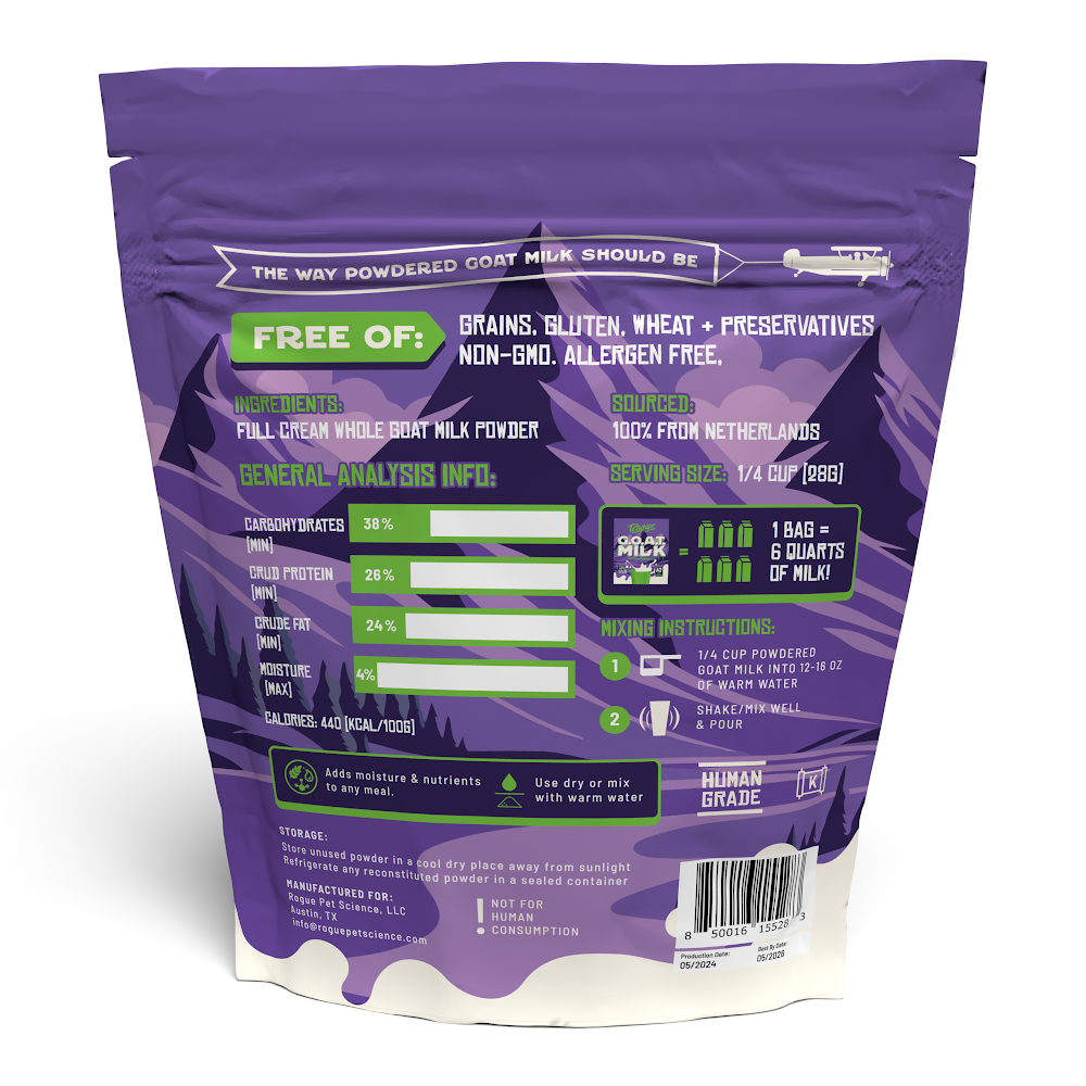 G.O.A.T. Milk | Grass-Fed Goat Milk Powder for Dogs, Food Topper for Hydration & Digestion