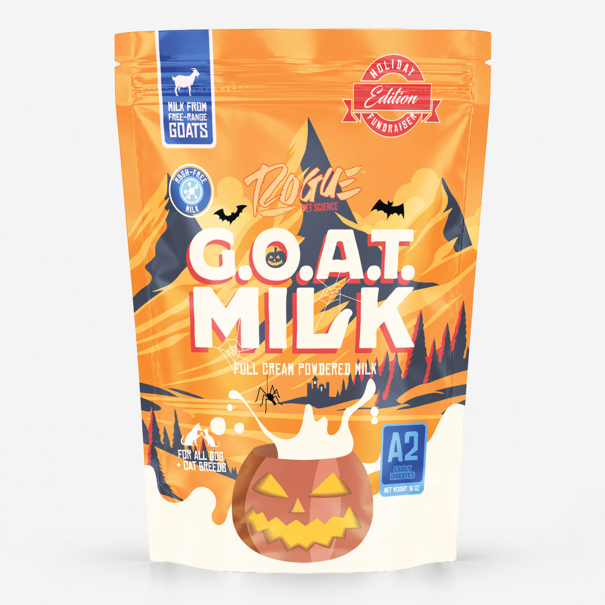 Pumpkin Spiced GOAT MILK Holiday Edition 16 oz bag, goat milk powder for dogs and cats