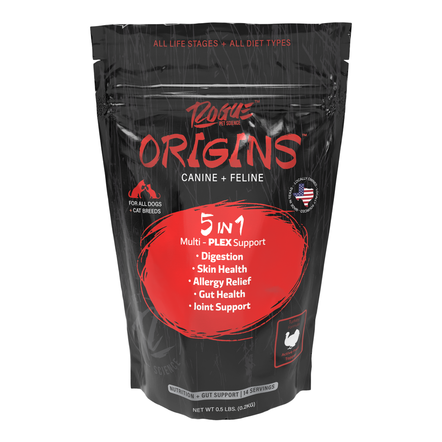 Turkey - Origins 5-in-1 Dog Supplement, Powdered Food Topper for Active Dogs